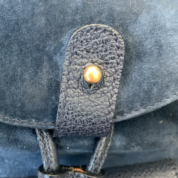 Gucci Bamboo Blue Suede Leather Small Backpack - Picture 7 of 15